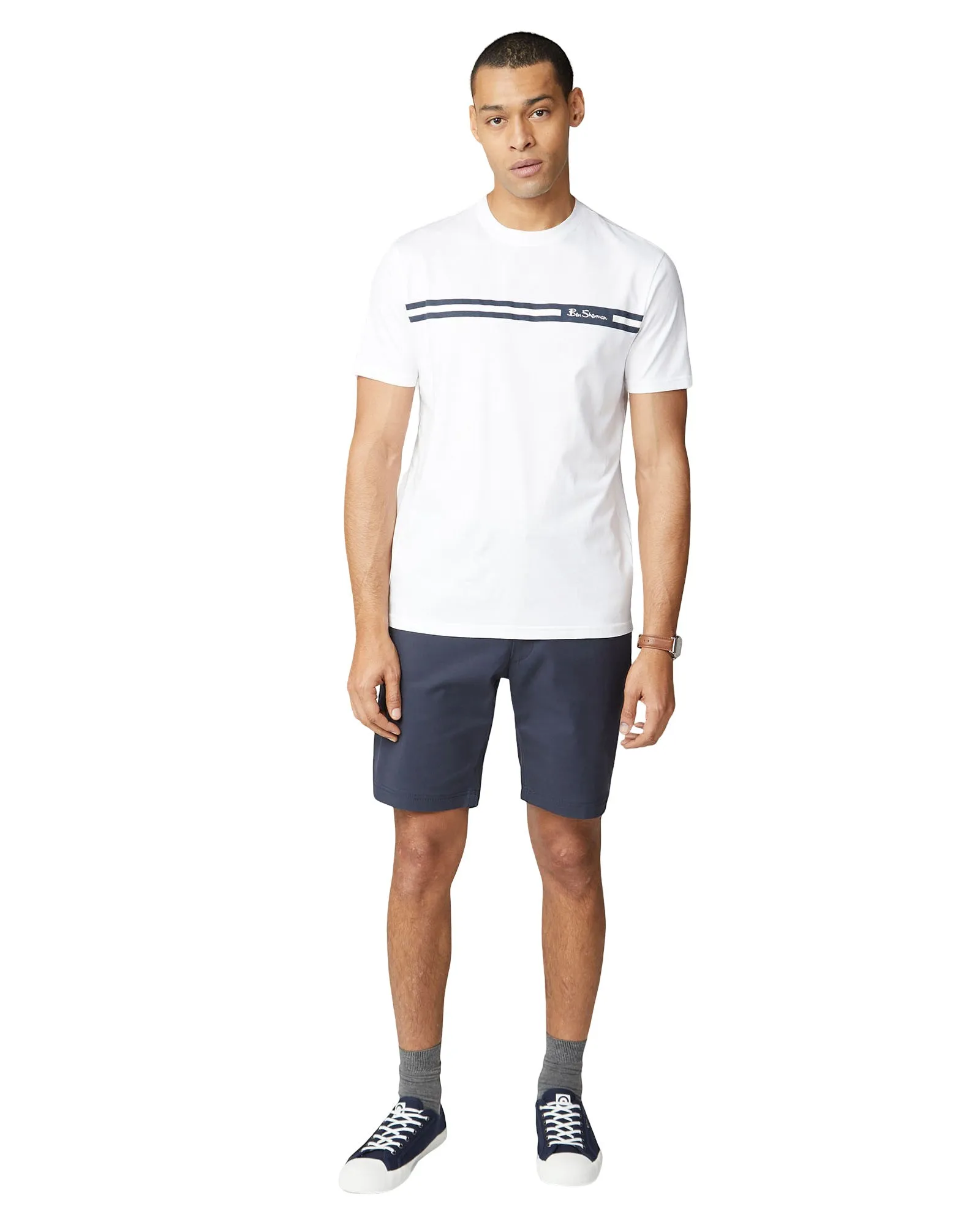 Printed Chest Stripe Tee - White sold by Ben Sherman product image thumbnail 4