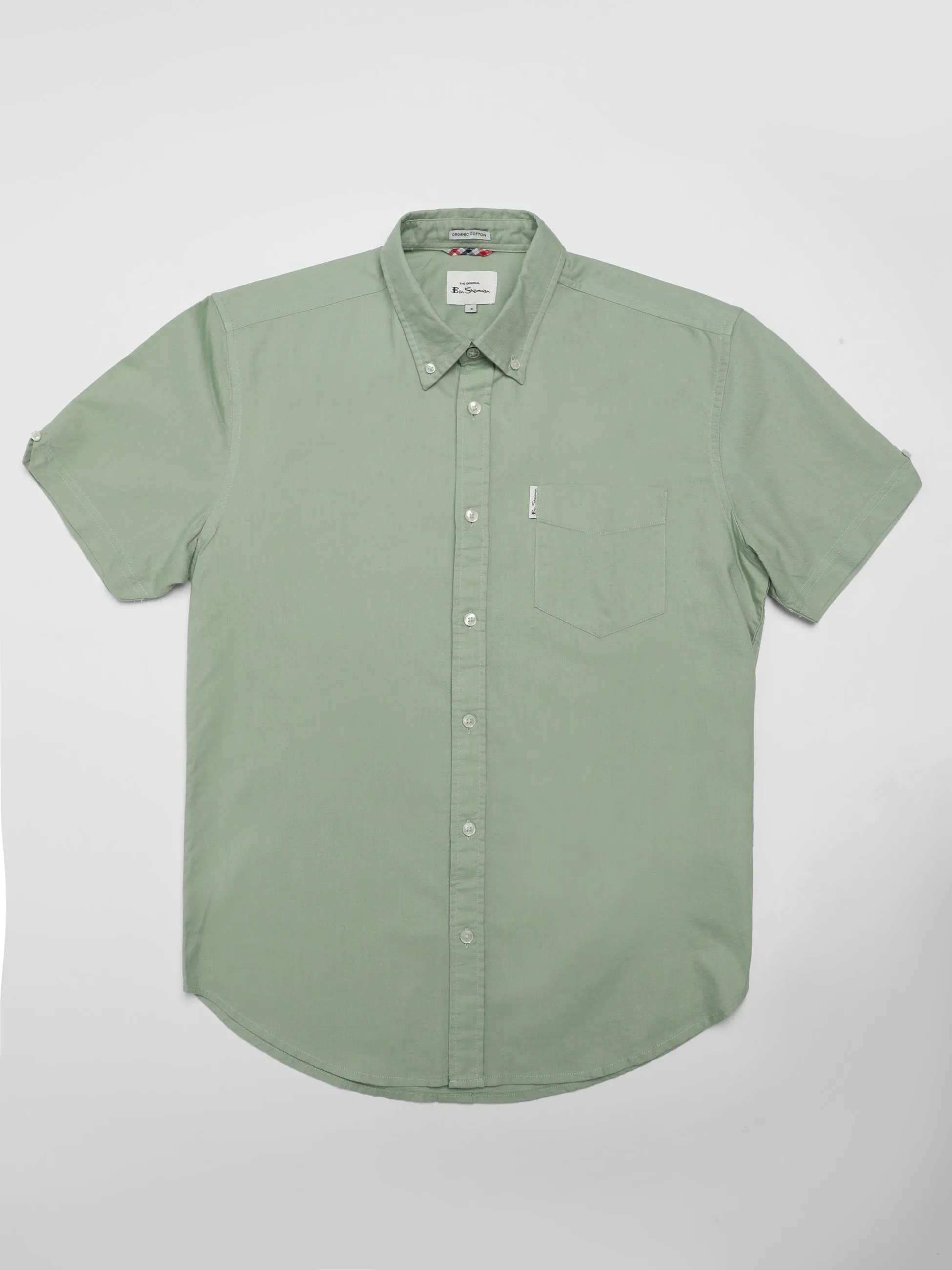 Signature Short Sleeve Oxford Shirt - Grass Green sold by Ben Sherman product image thumbnail 4
