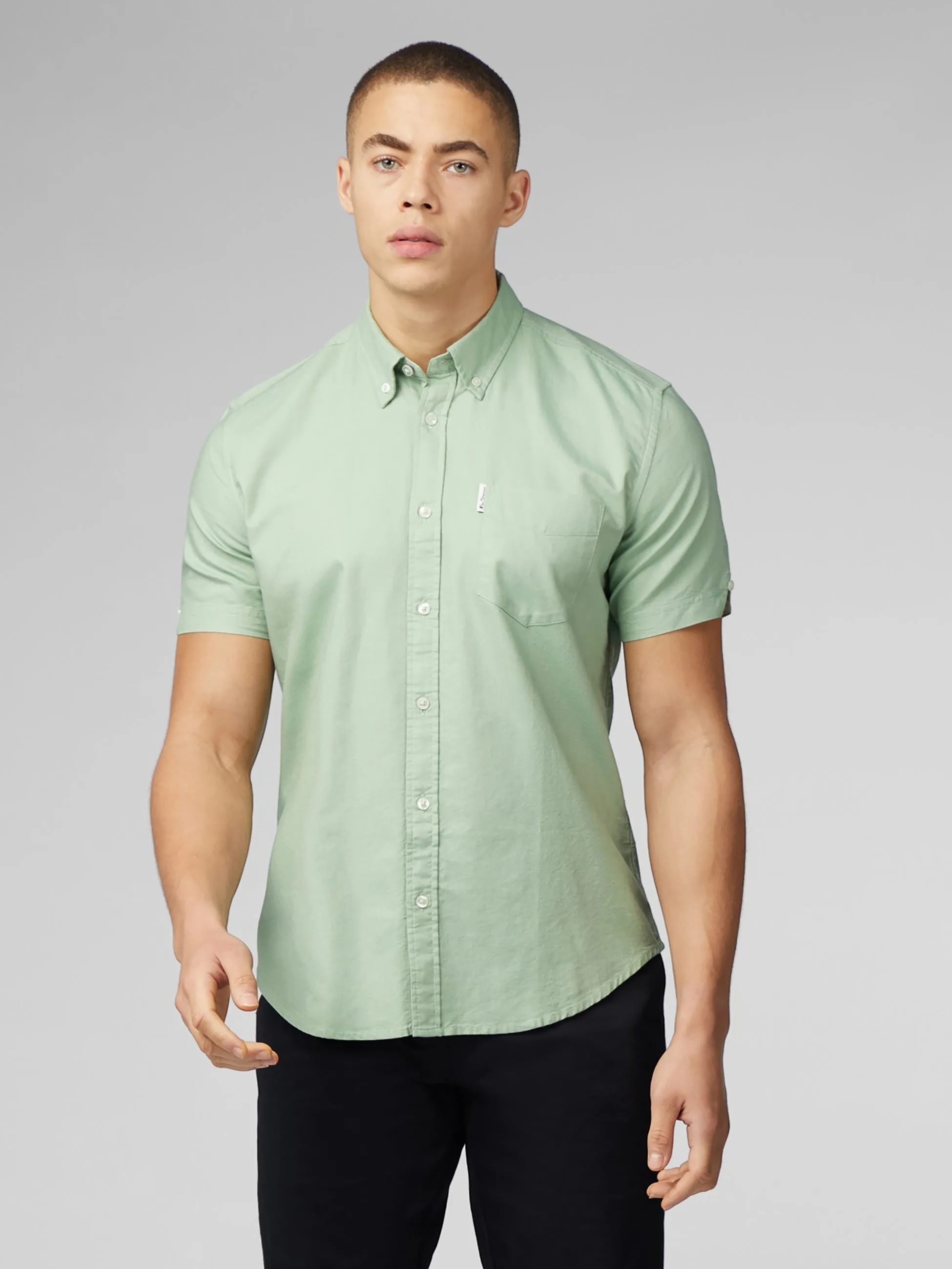 Signature Short Sleeve Oxford Shirt - Grass Green sold by Ben Sherman
