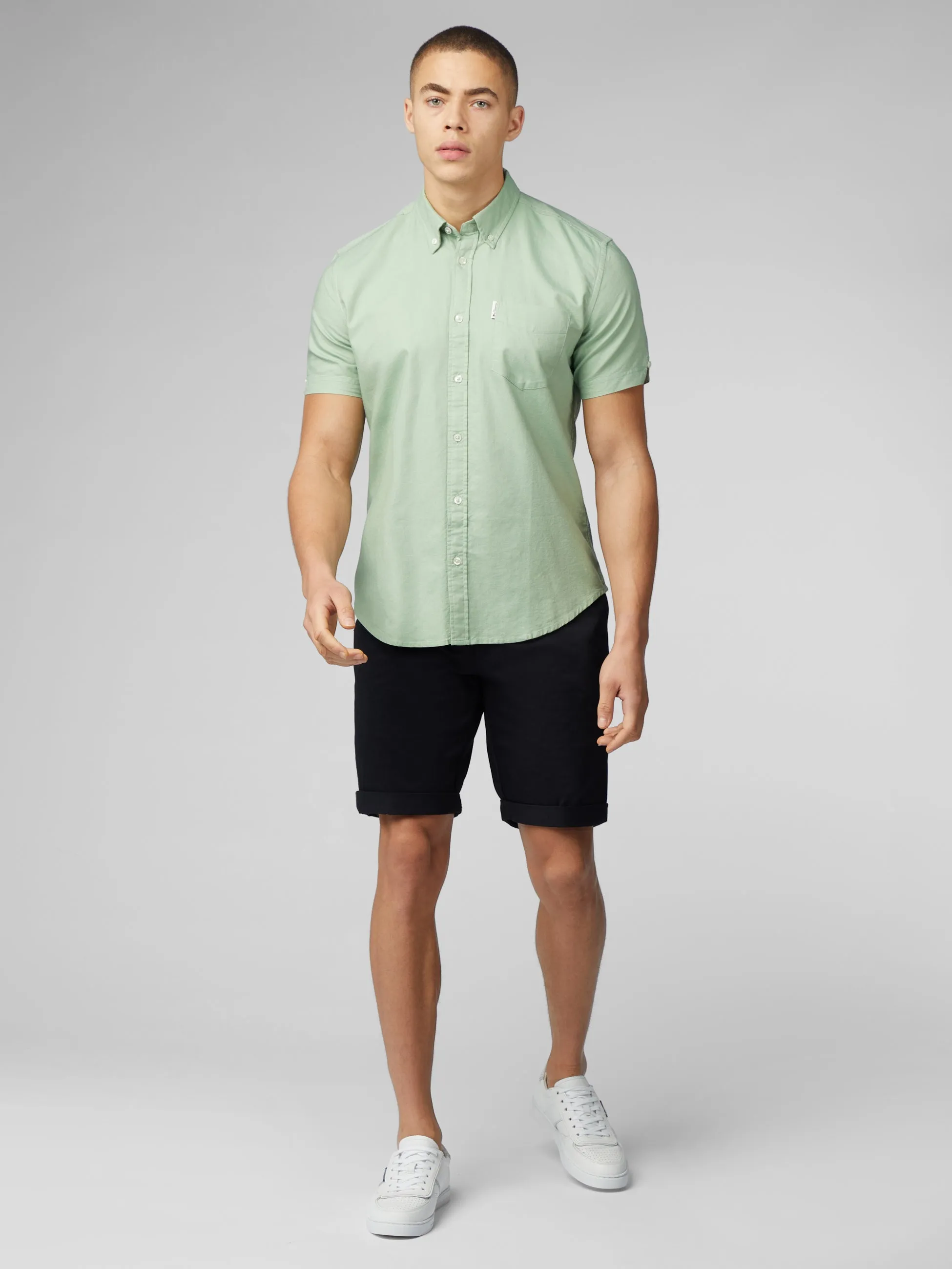 Signature Short Sleeve Oxford Shirt - Grass Green sold by Ben Sherman product image thumbnail 2