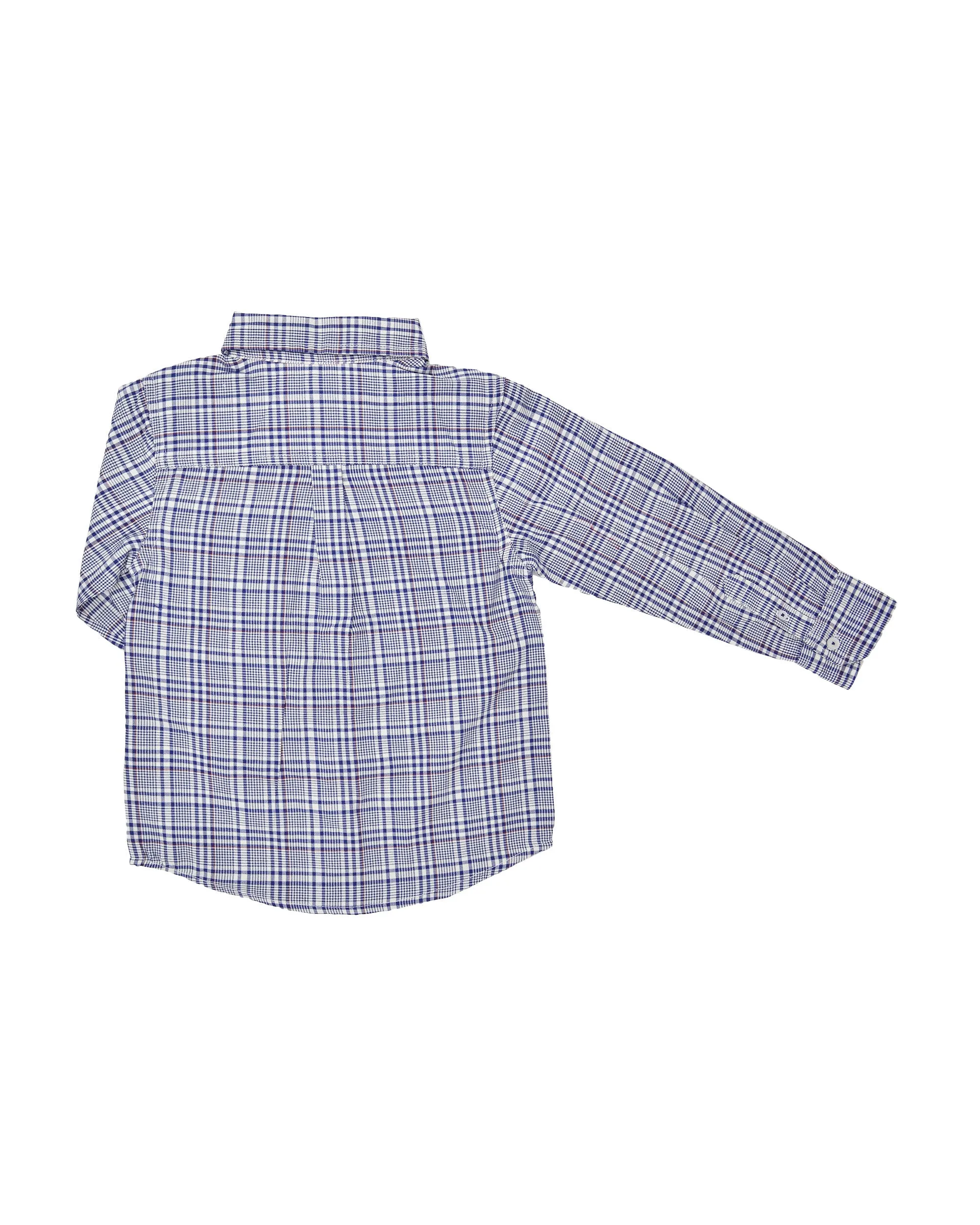 Boys' Blue Plaid & Gingham Yarn Dyed Shirt (Sizes 4-7) sold by Ben Sherman product image thumbnail 3