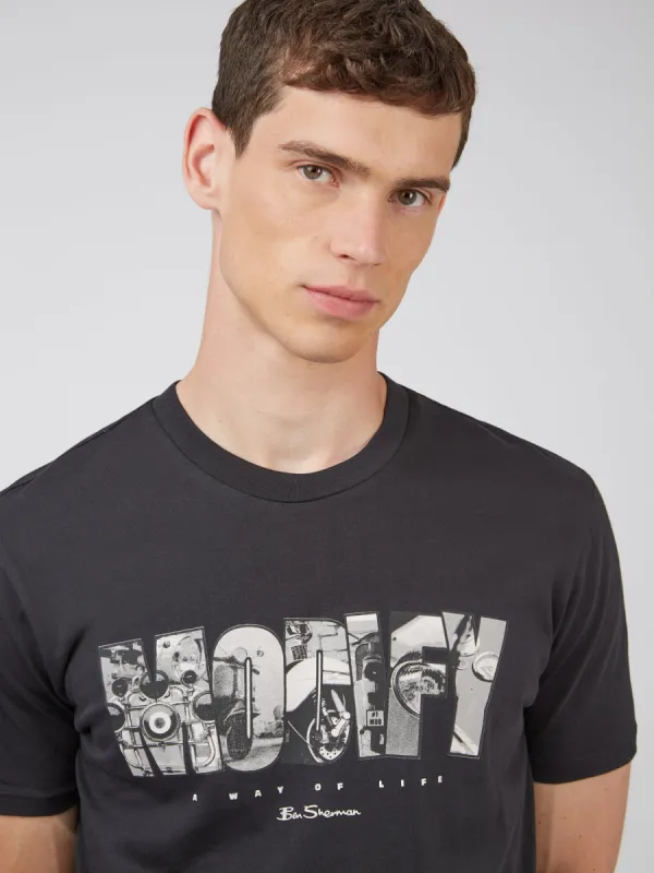 Organic Jersey Culture Graphic Tee - Black sold by Ben Sherman