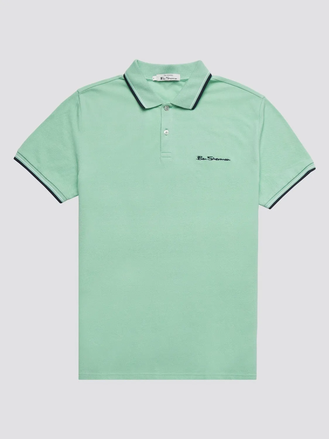Signature Organic Cotton Polo - Sage sold by Ben Sherman product image thumbnail 3