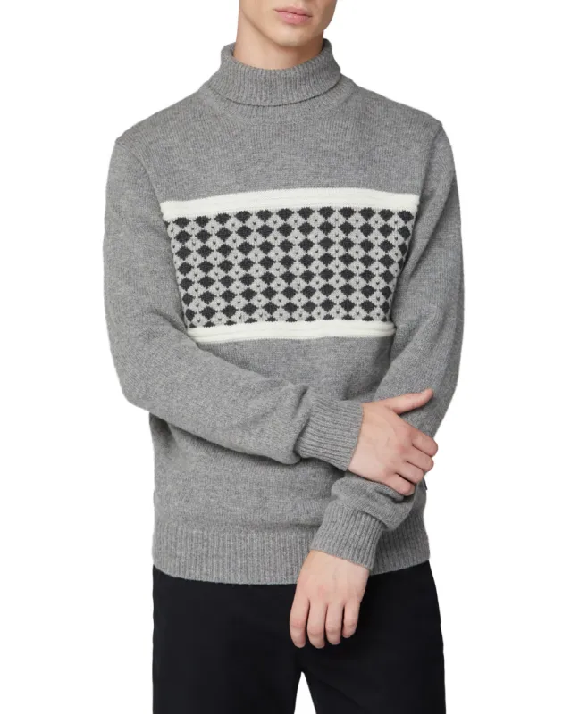 Fashion Roll Neck Sweater - Smoke sold by Ben Sherman