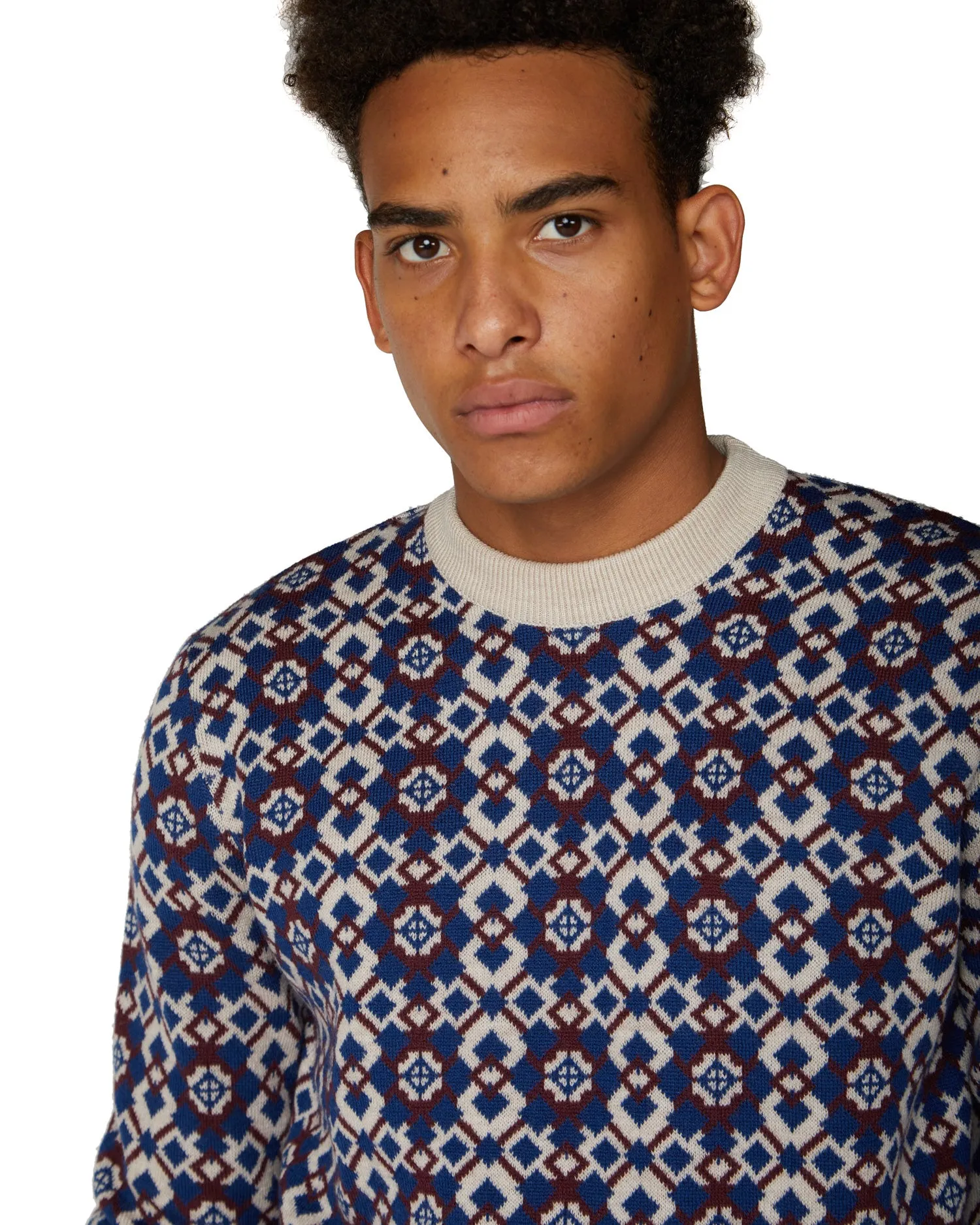 B by Ben Sherman Fair Isle Crew Sweater - Ecru sold by Ben Sherman product image thumbnail 3