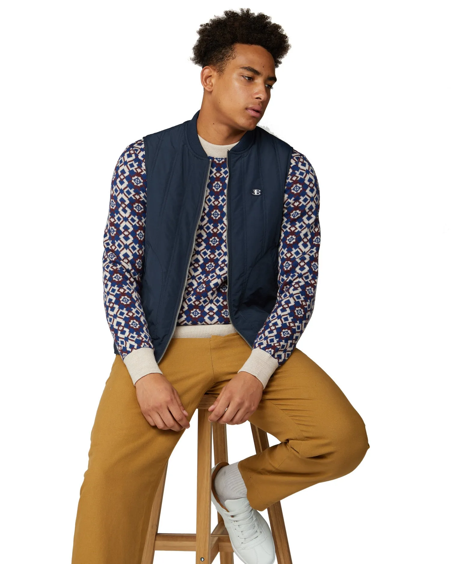 B by Ben Sherman Fair Isle Crew Sweater - Ecru sold by Ben Sherman product image thumbnail 5