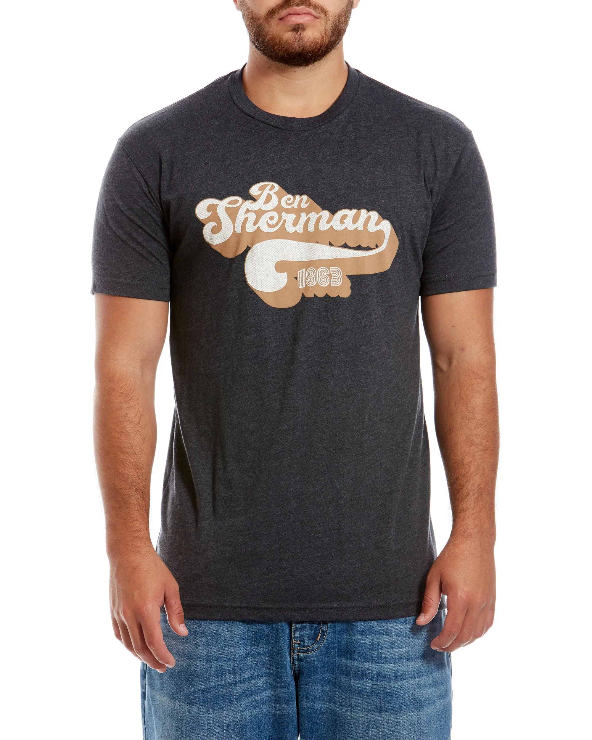 Drop Shadow Graphic Tee - Charcoal sold by Ben Sherman