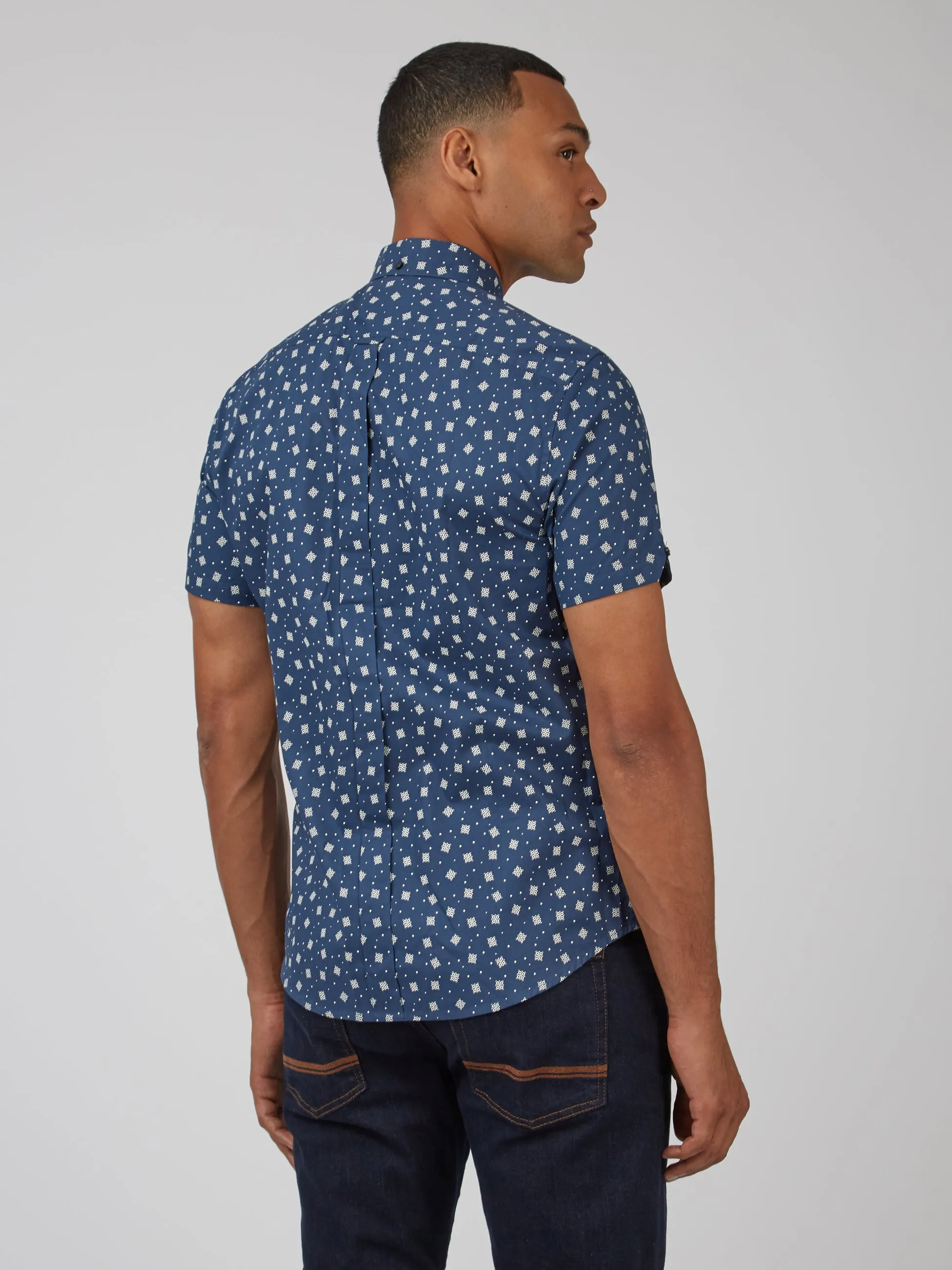 Scatter Print Short-Sleeve Shirt - Dark Blue sold by Ben Sherman product image thumbnail 5