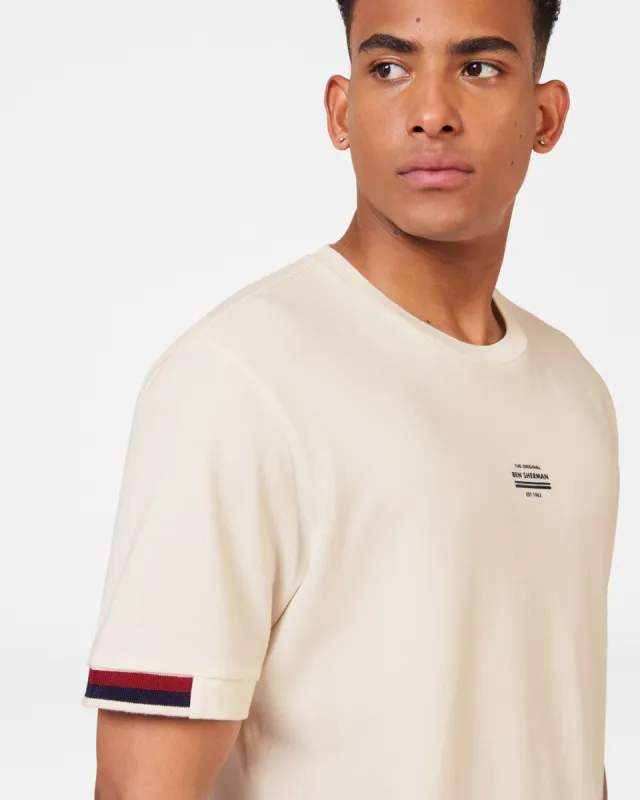 Signature Pique Tee - Ivory sold by Ben Sherman