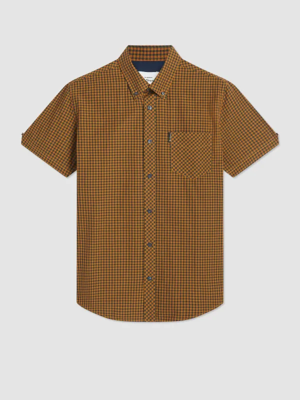Signature Gingham Short-Sleeve Shirt - Mustard sold by Ben Sherman
