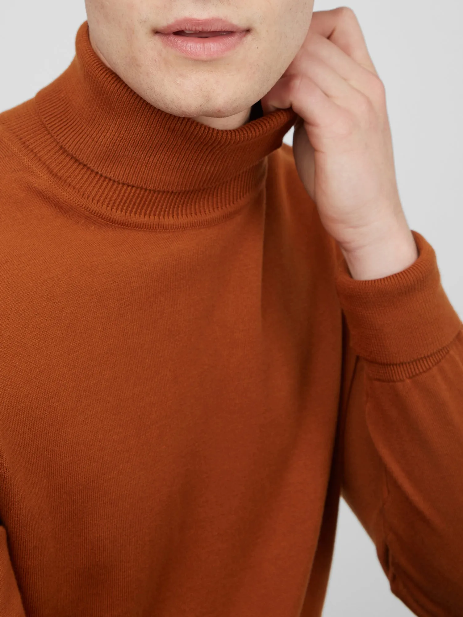 Signature Organic Knit Roll-Neck Sweater - Caramel sold by Ben Sherman product image thumbnail 3