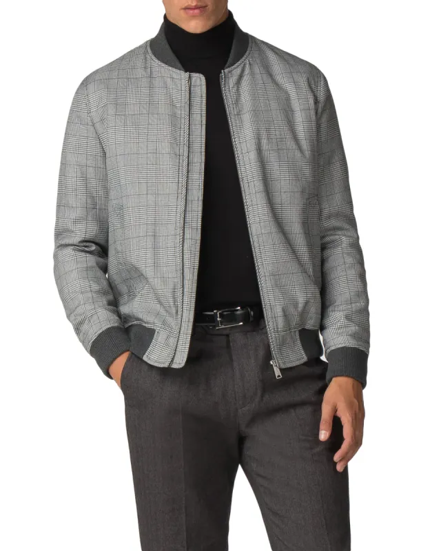 Checked Bomber Jacket - Black sold by Ben Sherman