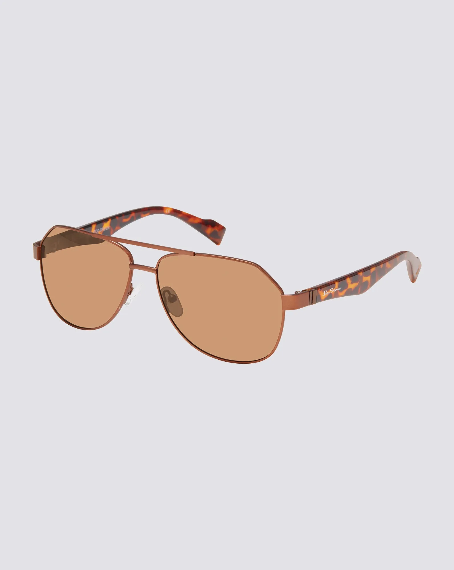 Alfie Polarized Aviator Eco-Green Sunglasses - Matte Brown sold by Ben Sherman