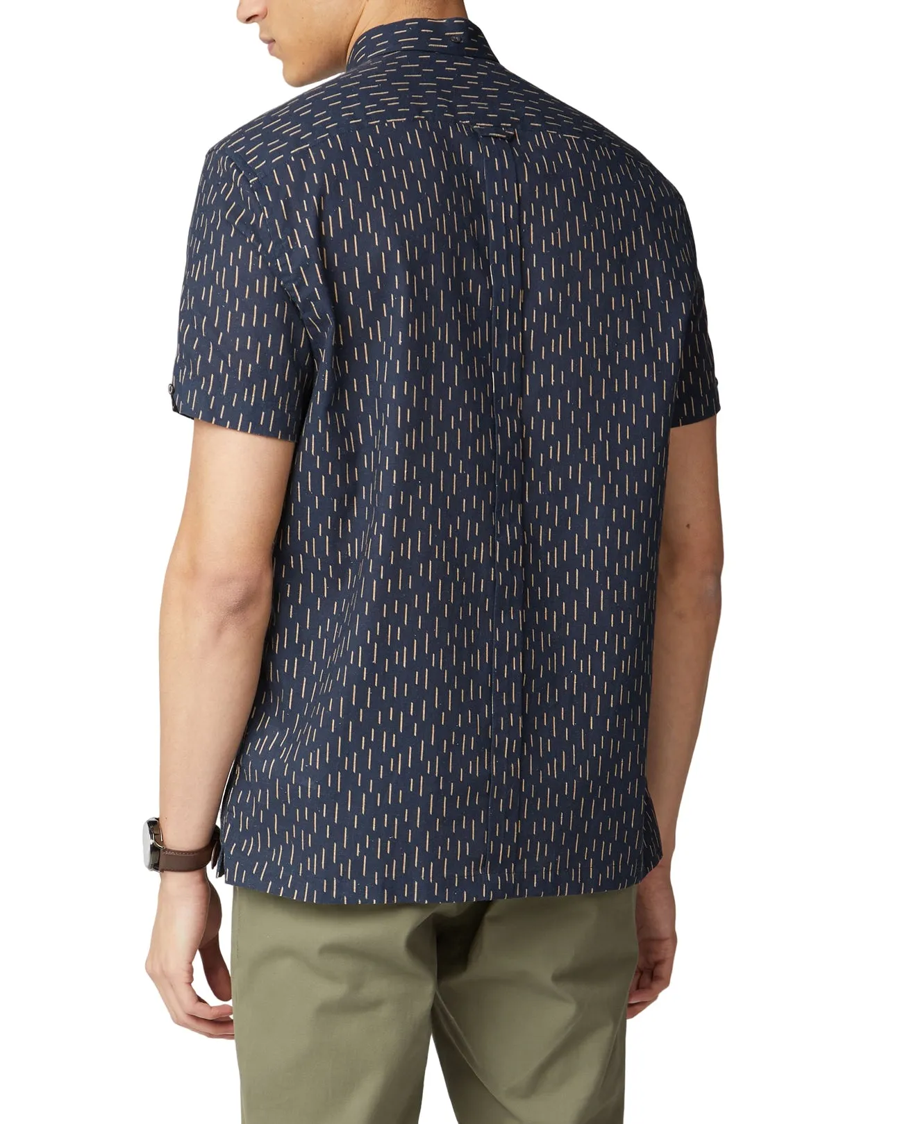 Short-Sleeve Linen Striped Shirt - Dark Navy sold by Ben Sherman product image thumbnail 2