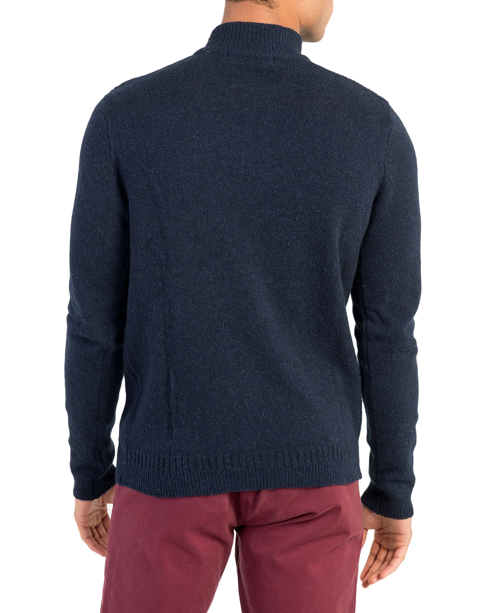 Quarter-Zip Funnel Neck Sweater - Navy sold by Ben Sherman product image thumbnail 2
