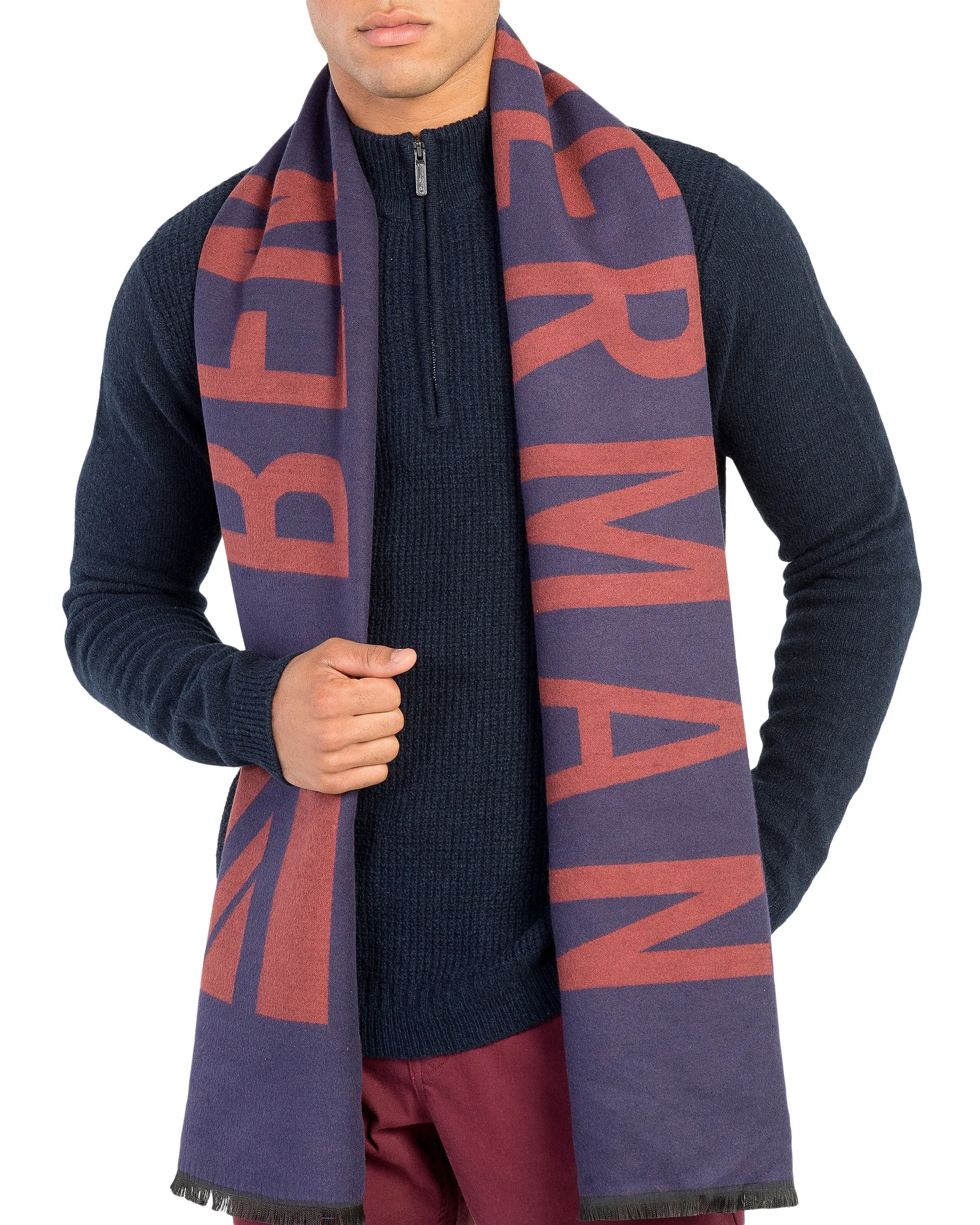 Quarter-Zip Funnel Neck Sweater - Navy sold by Ben Sherman product image thumbnail 5