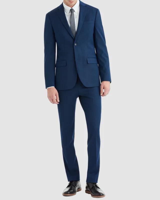 Cave Bi-Stretch Flat Front Suit Pant - Blue sold by Ben Sherman