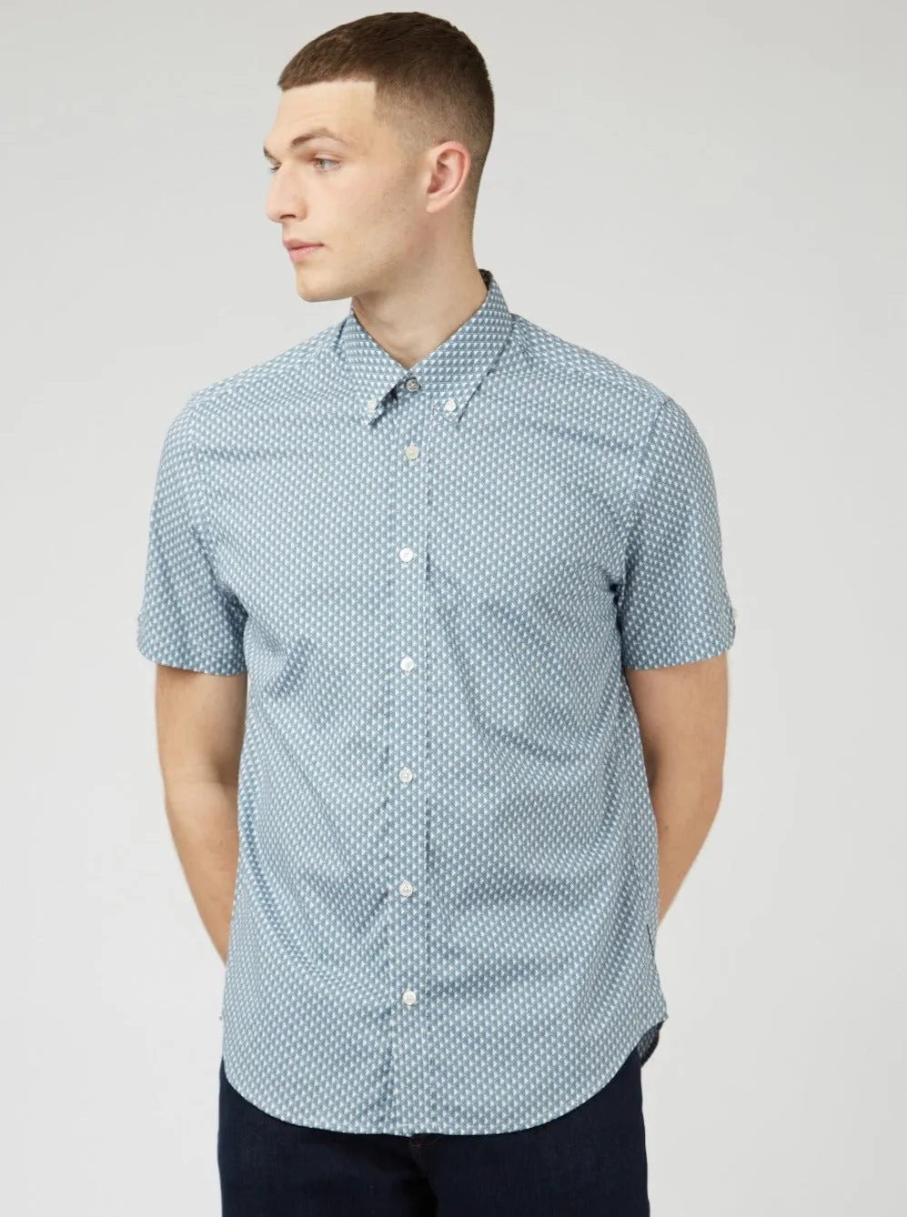 Geo Spot Print Shirt - Blue Shadow sold by Ben Sherman product image thumbnail 4