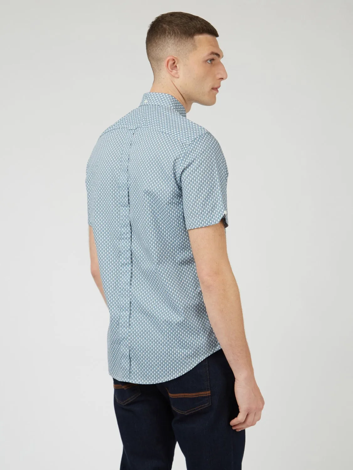 Geo Spot Print Shirt - Blue Shadow sold by Ben Sherman product image thumbnail 5