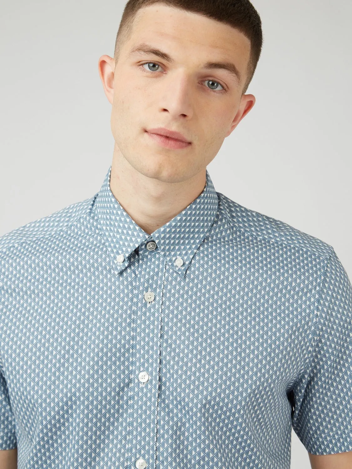 Geo Spot Print Shirt - Blue Shadow sold by Ben Sherman