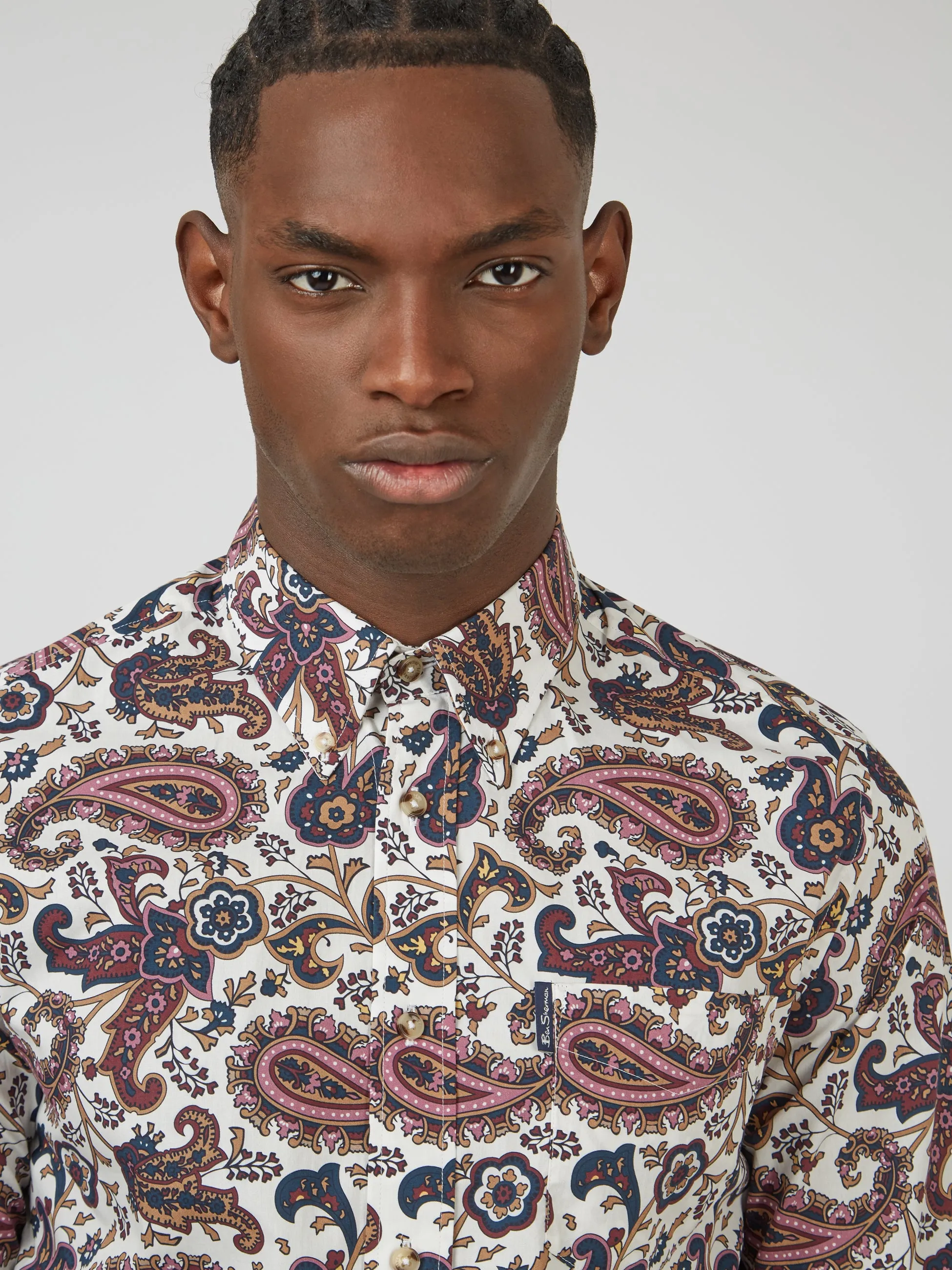 Eastern Paisley Print Long-Sleeve Shirt - Grape sold by Ben Sherman product image thumbnail 2