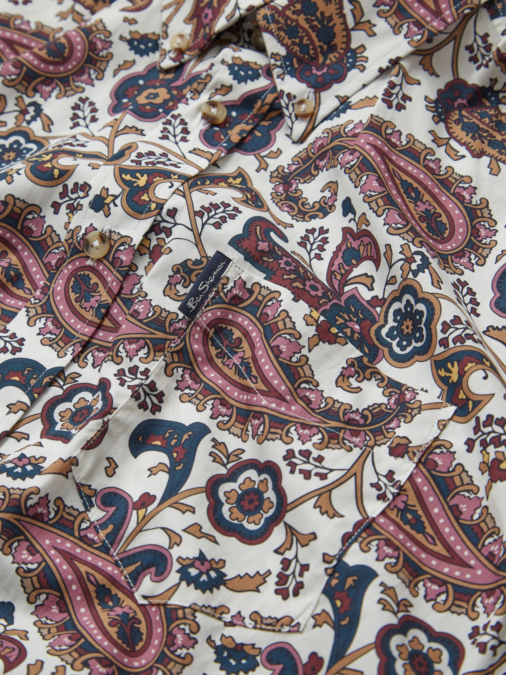 Eastern Paisley Print Long-Sleeve Shirt - Grape sold by Ben Sherman product image thumbnail 3