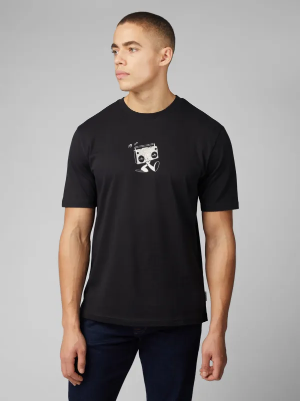 Signature Boom Box Back Graphic Tee - Black sold by Ben Sherman