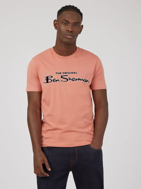 Signature Flock Graphic Tee - Pink sold by Ben Sherman