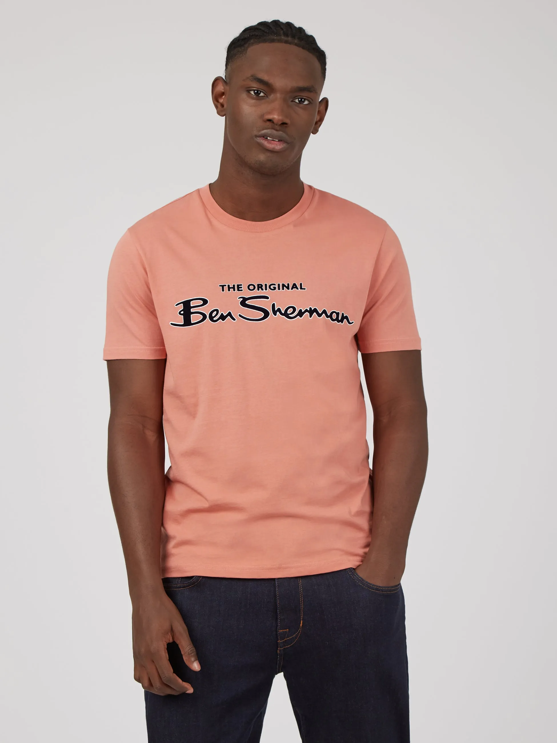 Signature Flock Graphic Tee - Pink sold by Ben Sherman