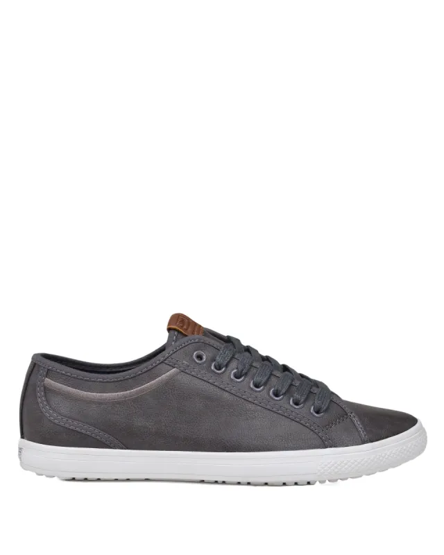 Chandler Lo Vegan Leather Sneaker - Dark Grey sold by Ben Sherman