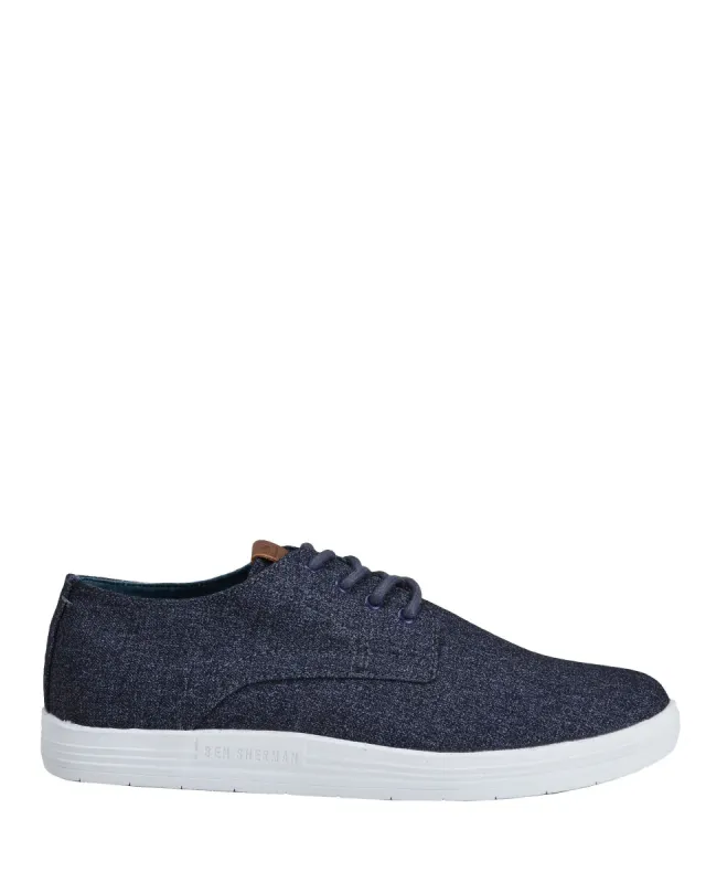 Payton Oxford Cotton Lace-Up Sneaker - Navy Heather sold by Ben Sherman