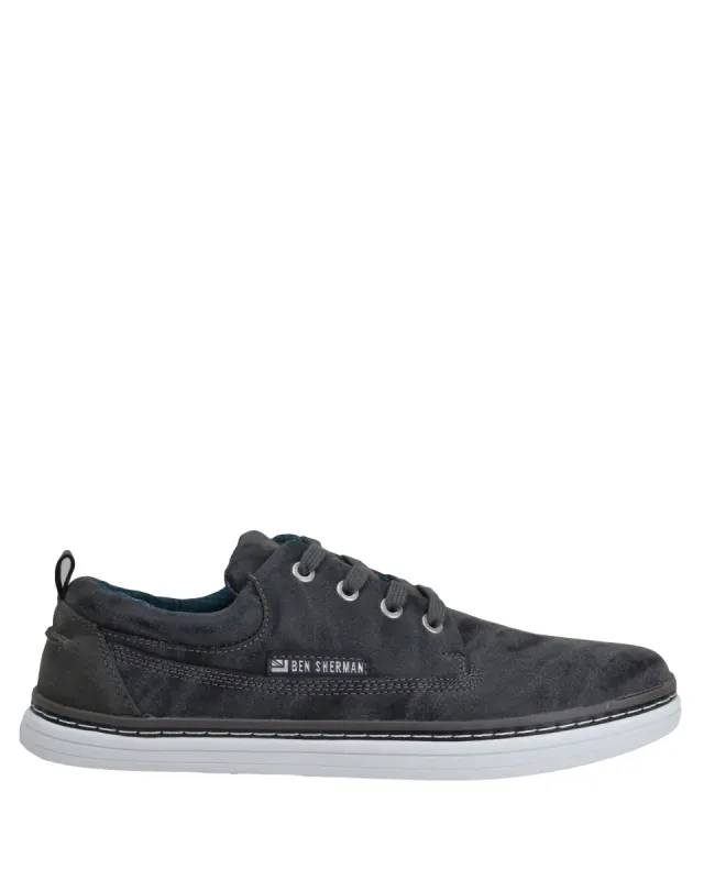 Bulldog Oxford Distressed Sneaker - Dark Grey sold by Ben Sherman