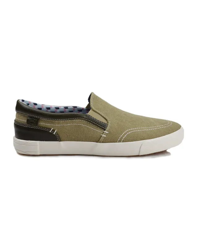 Pete Slip-On Sneaker - Olive Canvas sold by Ben Sherman