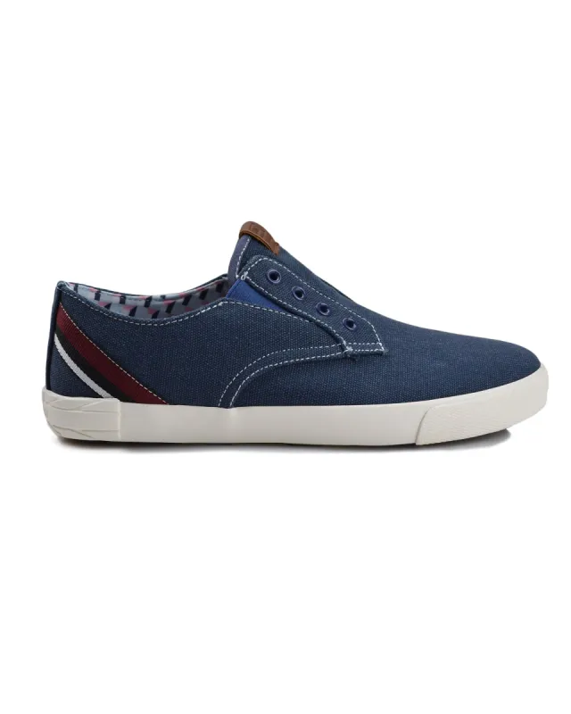 Pete Laceless Canvas Sneaker - Navy Canvas sold by Ben Sherman
