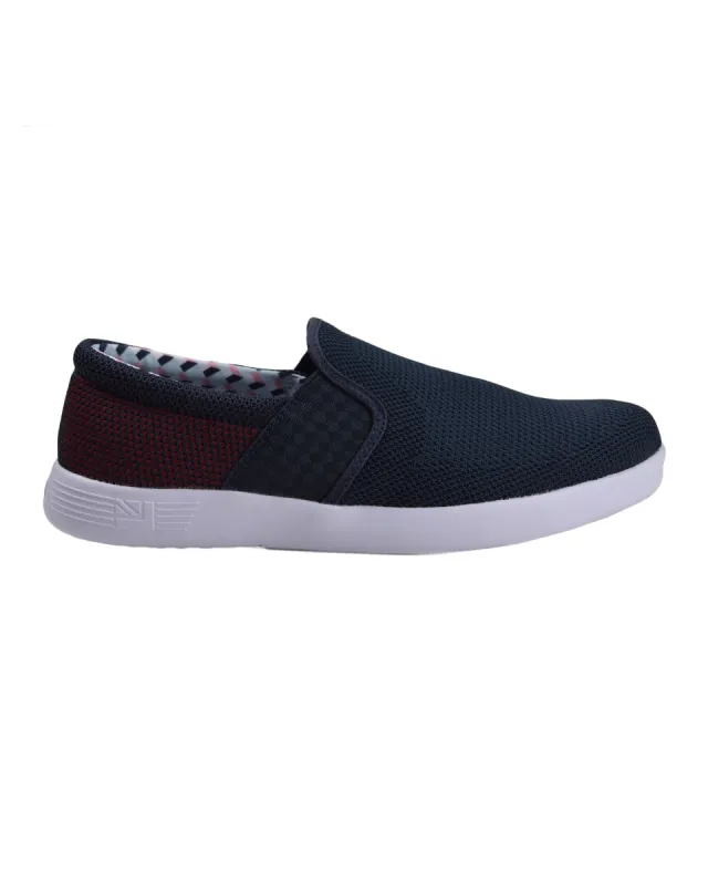 Parnell Mini-Check Mesh Slip-On Sneaker - Navy sold by Ben Sherman