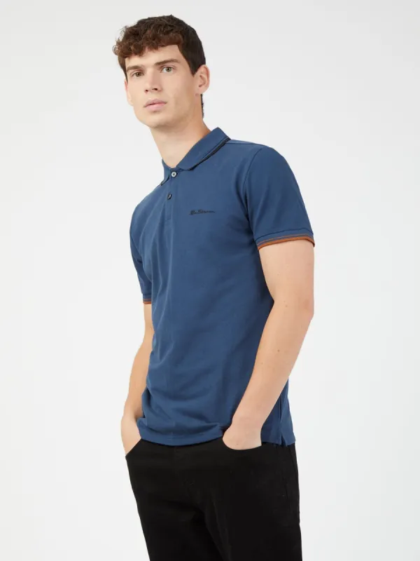 Signature Organic Cotton Polo - Dark Blue sold by Ben Sherman