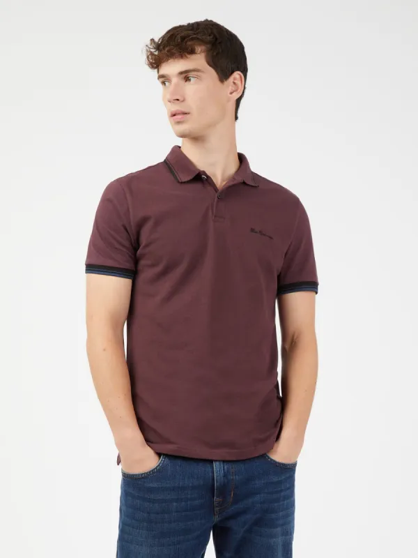 Signature Organic Cotton Polo - Bordeaux sold by Ben Sherman