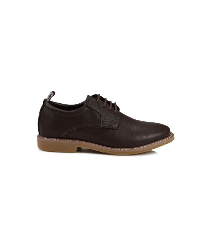 Boys' Brent Plain-Toe Oxford Shoe - Dark Brown sold by Ben Sherman