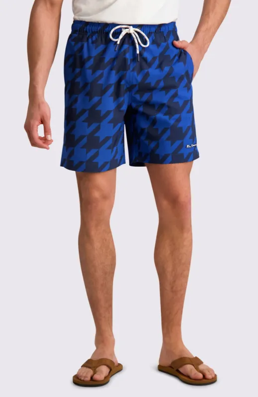 Houndstooth Print Swim Trunks sold by Ben Sherman