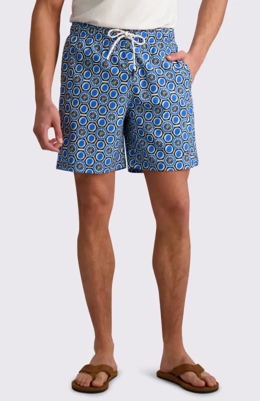 Geometric Tile Print Swim Trunks sold by Ben Sherman