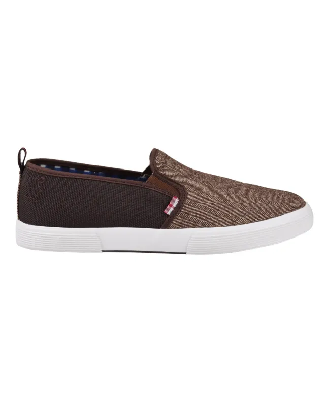 Bristol Herringbone Slip-On Sneaker - Brown sold by Ben Sherman