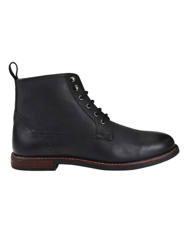 Brent Leather Plain-Toe Boot - Black sold by Ben Sherman