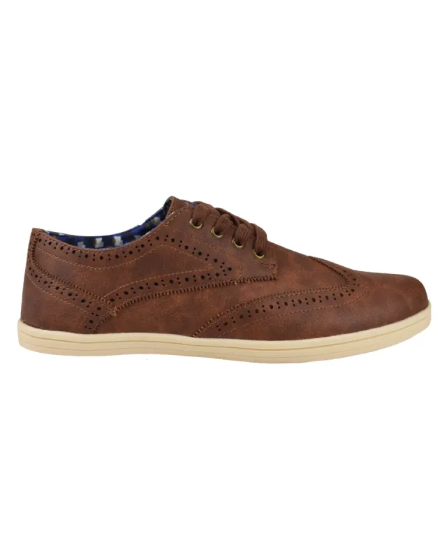 Nicholas Wingtip Oxford Sneaker - Chestnut sold by Ben Sherman