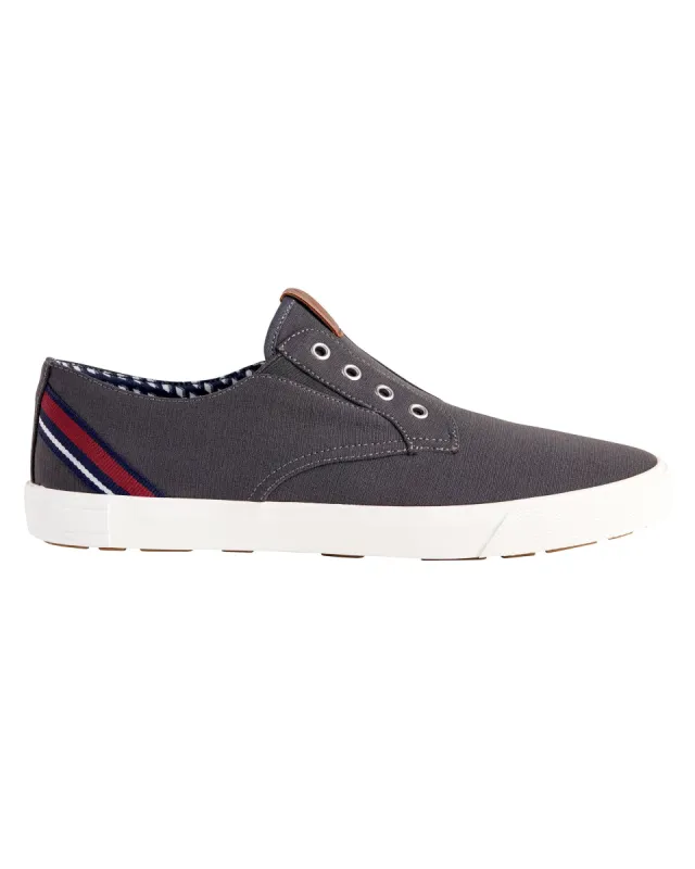 Pete Laceless Canvas Sneaker - Dark Grey sold by Ben Sherman