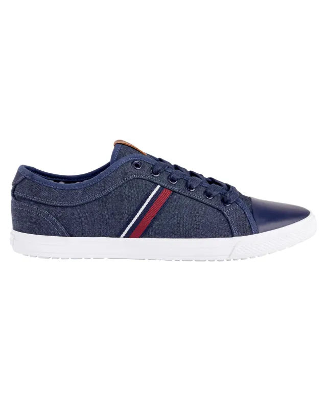 Brayson Two-Tone Oxford Sneaker - Navy sold by Ben Sherman