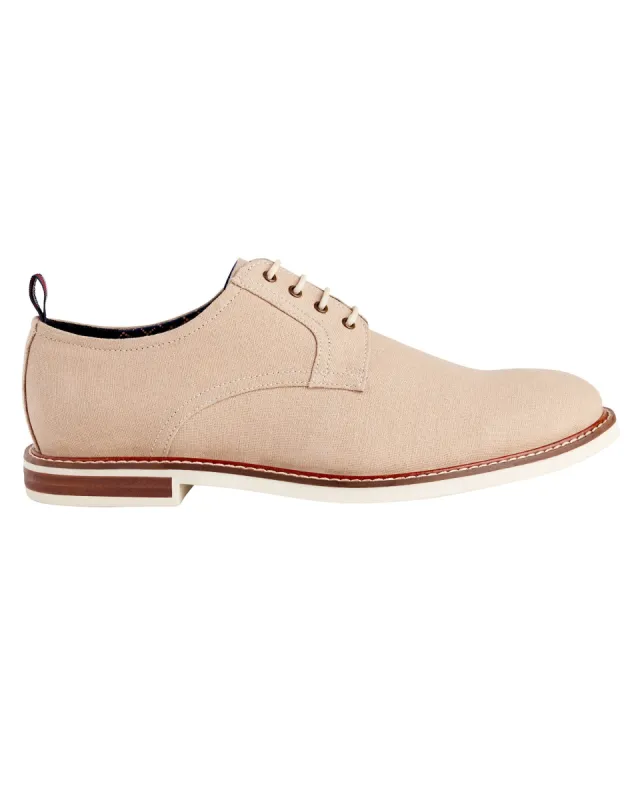 Birk Linen Plain-Toe Derby - Tan sold by Ben Sherman