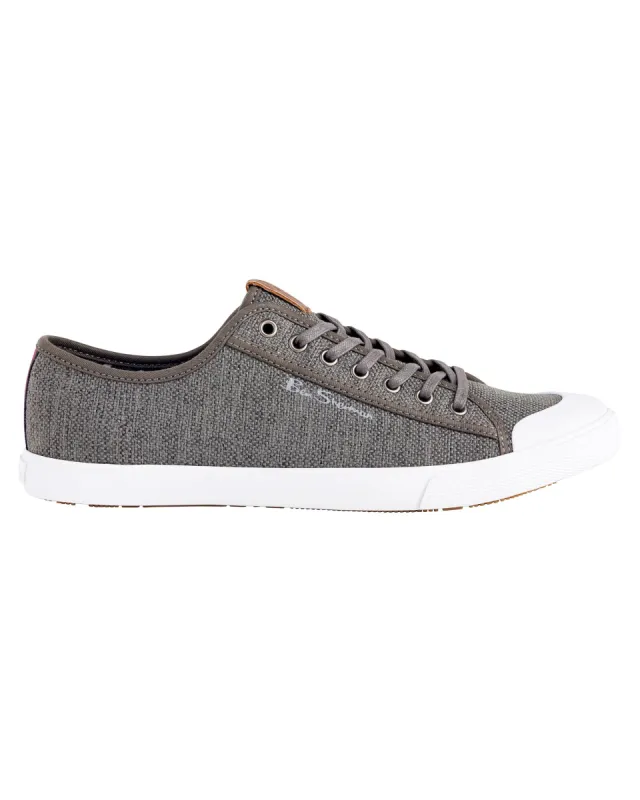Eddie Canvas Lace-Up Sneaker - Charcoal sold by Ben Sherman