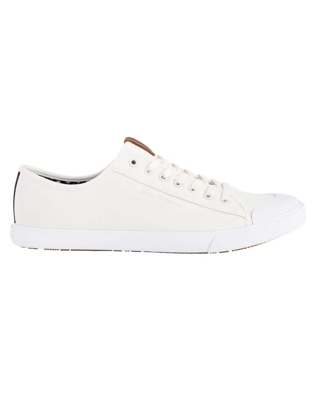 Eddie Cotton Lace-Up Sneaker - Off White sold by Ben Sherman