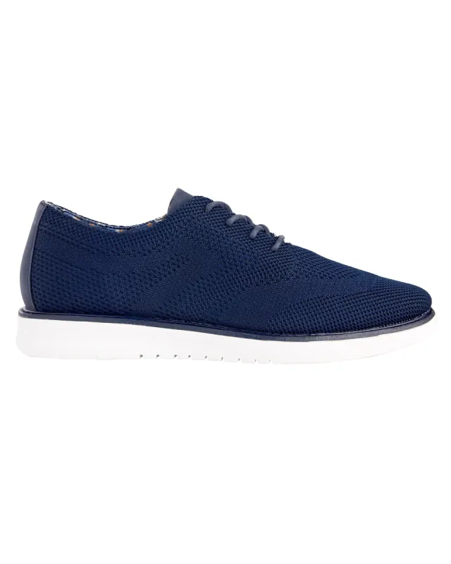 Nu Flyknit Casual Wingtip Shoe - Navy sold by Ben Sherman
