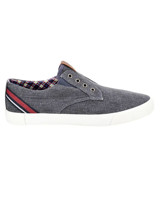 Pete Laceless Textile Sneaker - Navy sold by Ben Sherman